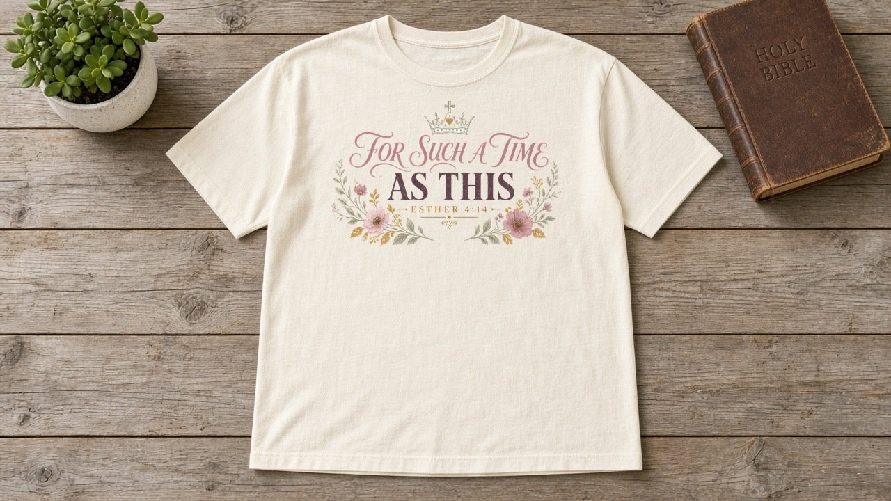 For Such a Time as This Esther 4:14 women's Christian t-shirt