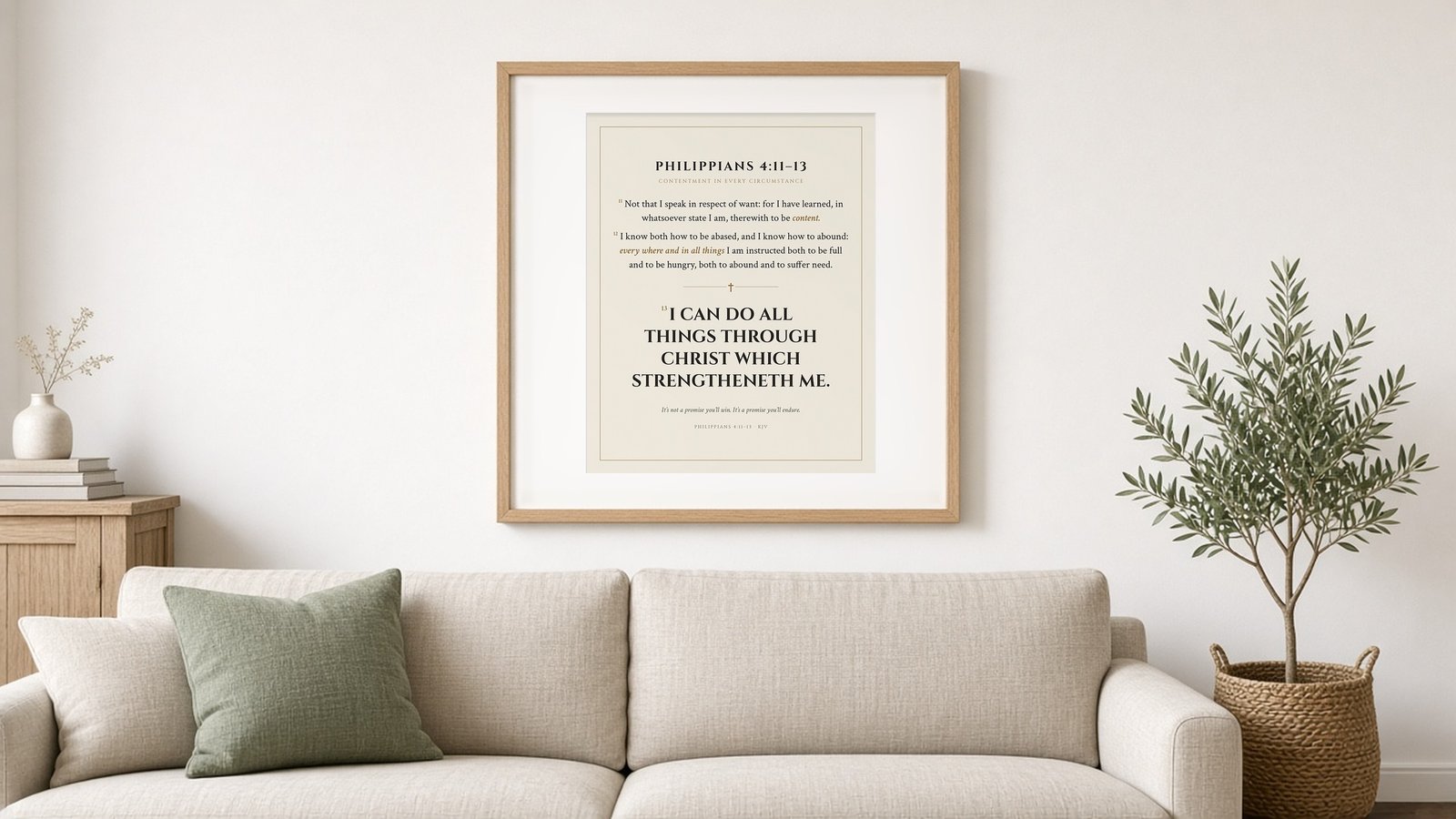 Philippians 4:11-13 KJV printable Bible verse wall art poster