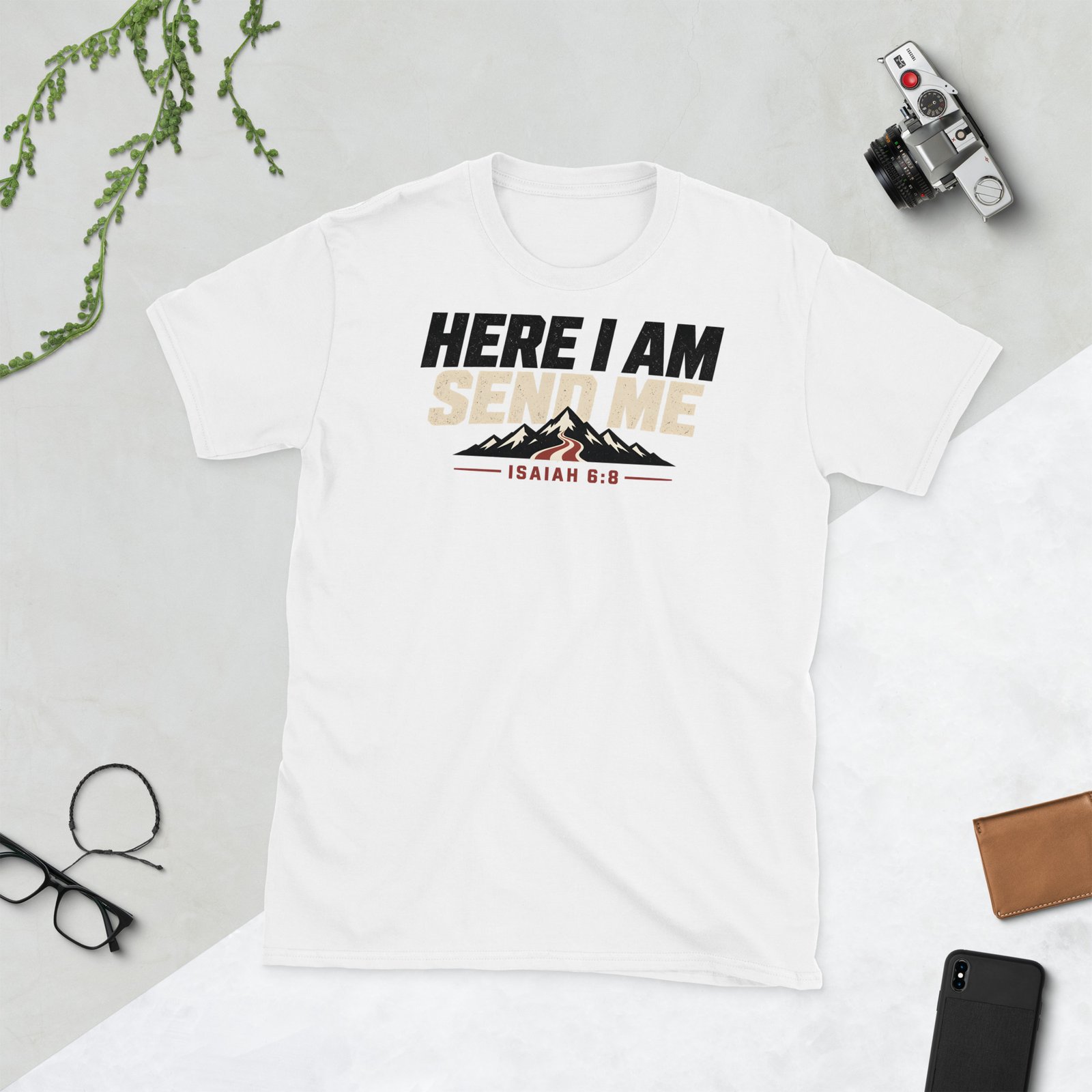 Here I Am Send Me Shirt, Isaiah 6:8 Christian Tee 2 Here I Am Send Me Shirt, Isaiah 6:8 Christian Tee - Image 2
